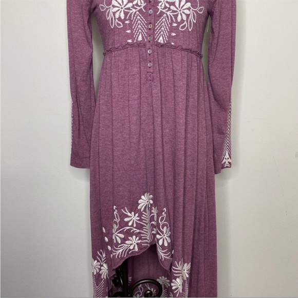 Johnny Was Purple Floral Embroidered Dress - Picture 3 of 16